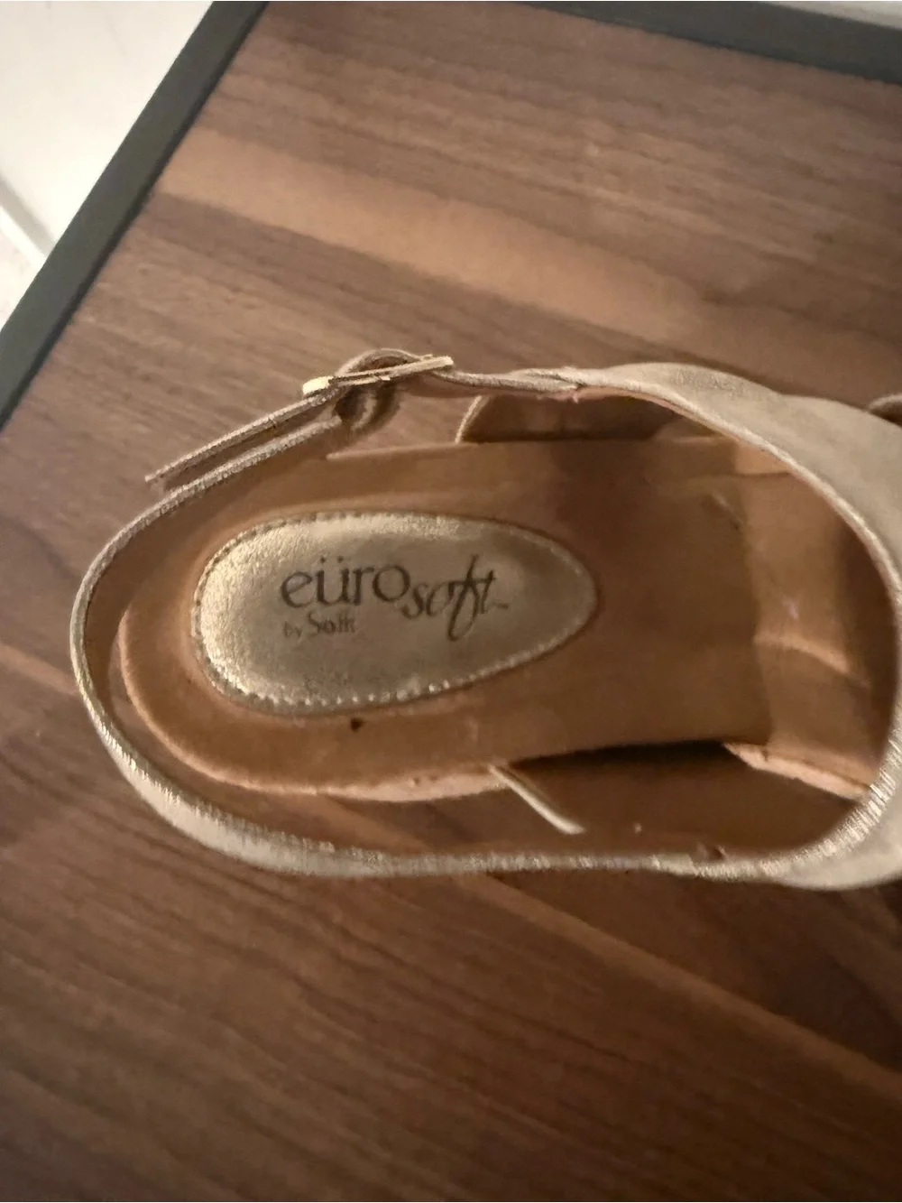 Metallic Gold Women’s Wedge Slingback Sandals
